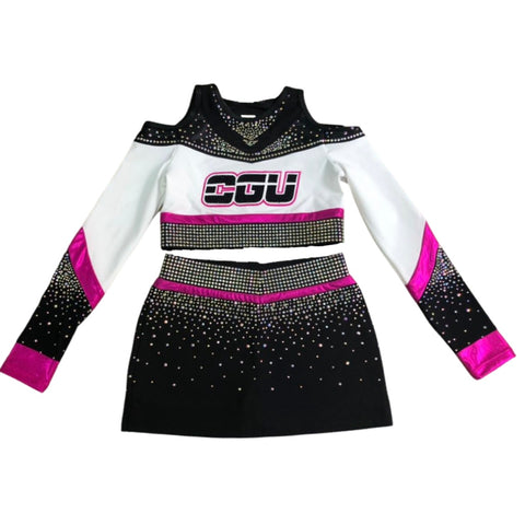 Custom Cheerleading Uniform Black and Pink